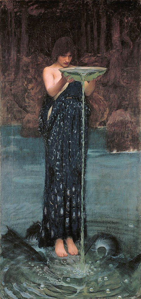 J W Waterhouse (1849 – 1917) Circe Invidiosa, 1892, Art Gallery of South Australia, Adelaide (Wikimedia Commons)